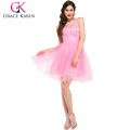 Grace Karin Nouveauté Nice Design Fille Bling Bling perlée courte robe de bal rose CL6151-2 #